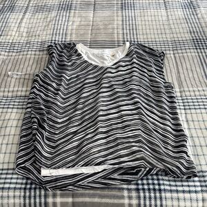 Calvin Klein Black and White Striped Top
